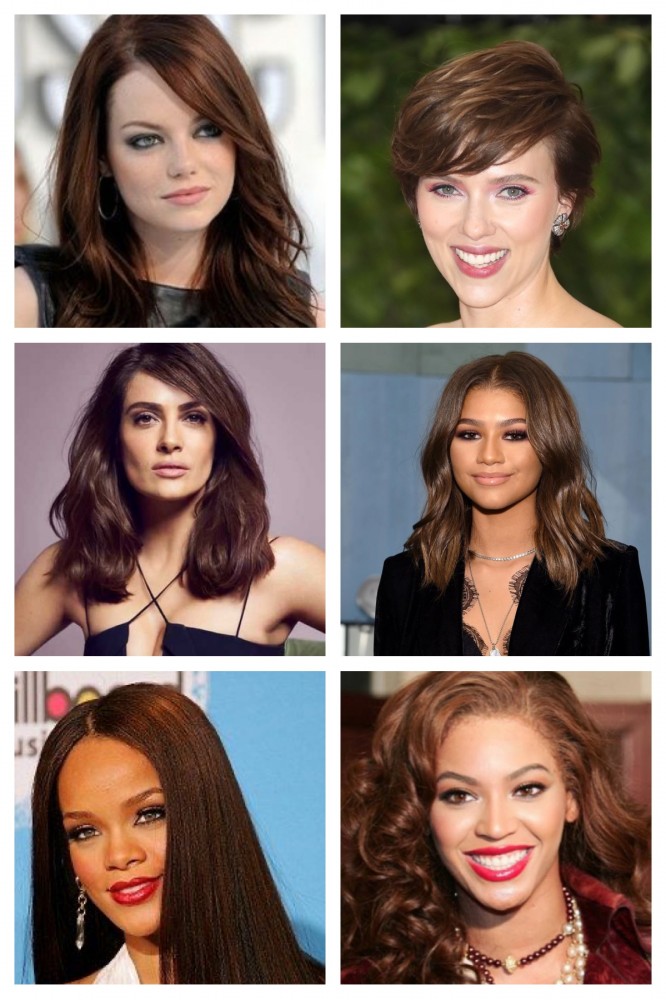 pelo, cabello, Beyoncé, Rihanna, Ciara, Salma Hayek, Scarlett Johanson, Emma Stone, rubio, castaño, pelirrojas, balayage, tono negro