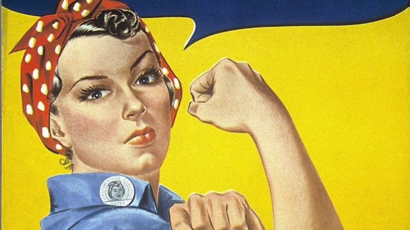 Rosie the Riveter, simbolo feminista, red lips, labial rojo, lipstick, belleza, feminismo, girlpower, mujeres poderosas