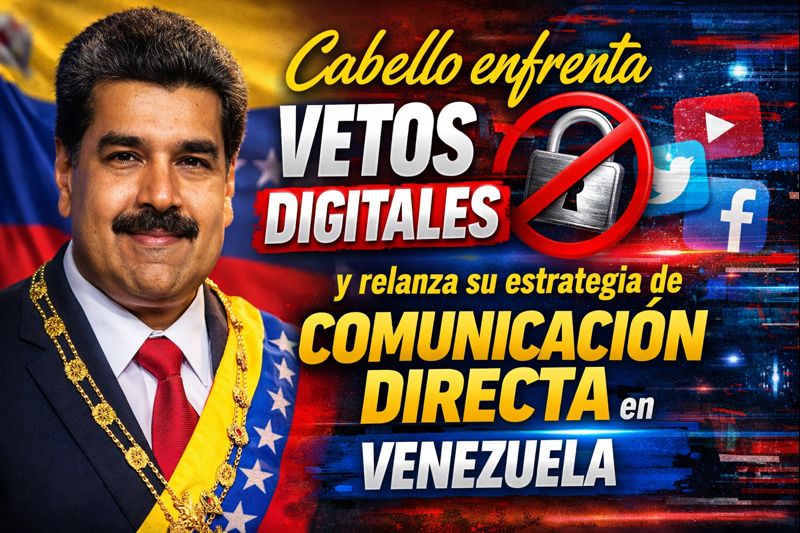 Cabello enfrenta vetos digitales y relanza su estrategia de comunicación directa en Venezuela