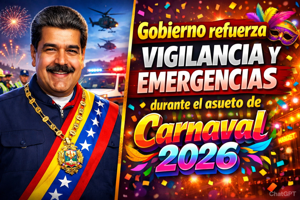 Gobierno refuerza vigilancia y emergencias durante el asueto de Carnaval 2026
