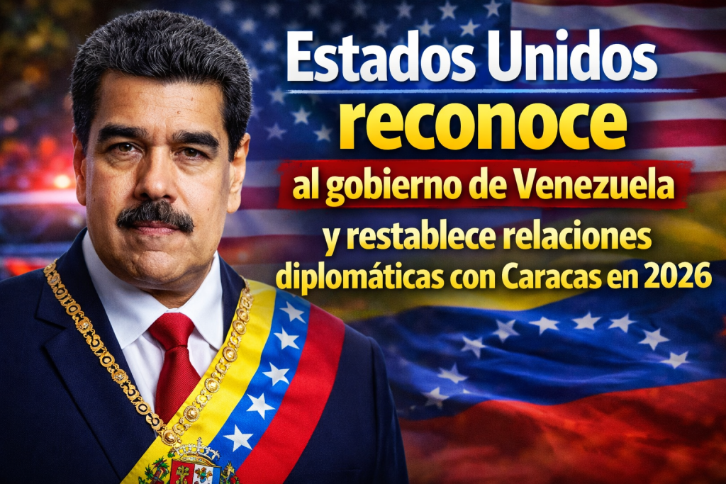 Estados Unidos reconoce al gobierno de Venezuela y restablece relaciones diplomáticas con Caracas en 2026